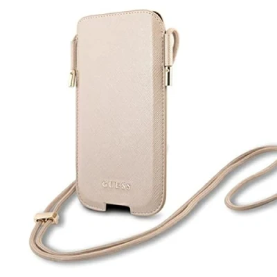 Abbildung von Guess Handytasche GUHCP12LSAPSLG für iPhone 12 pro max und Kleiner 6,7&quot; golden Saffiano