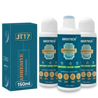 Abbildung von GEEETECH 3D Drucker Haftung JT17 150ML 3er pack, Klebestift, Kleber Perfekte der First Layer, Wasserlösliche Formel, für Druck Kompatibel mit PLA, ABS, PETG Filament