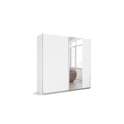 Abbildung von Rauch Möbel Kronach Schrank Schwebetürenschrank, 2 türig, Weiß mit 1 Spiegel, inkl. Zubehörpaket Basic Kleiderstangen Einlegeböden, BxHxT 218x210x59 cm, Alpinweiß