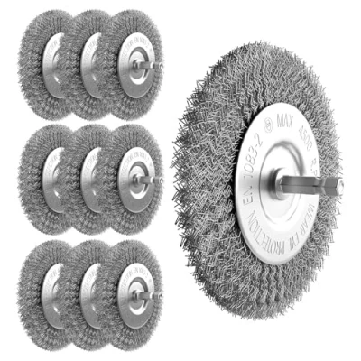 Abbildung von 10er Set Fugenbürste für Elektrische Grizzly Tools EFB 401 Metall / Draht runde Drahtbürste Metallbürste