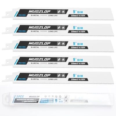Abbildung von MUOZLOP 5 Pack 225mm Säbelsägeblätter Set，14/18 TPI Sägeblätter für Säbelsäge，für Metall (5, 14/18TPI 225mm)