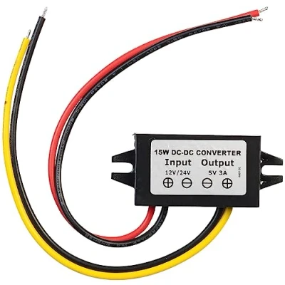 Abbildung von revolt DC Wandler Step Down: DC/DC Spannungswandler für 12/24 V zu 5 V, 3 A, IP67, offene Enden (DC Converter, Abwärtsregler, Motorrad)