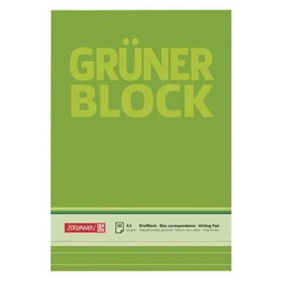 Abbildung von Baier &amp; Schneider Brunnen 1052437 Briefblock / Schreibblock Der grüne Block (A5, liniert, 50 Blatt, 60g/m²)