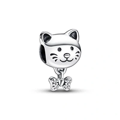 Abbildung von Pandora PET CAT BOW Charm, Damen, Größe: One Size, Sterling silver