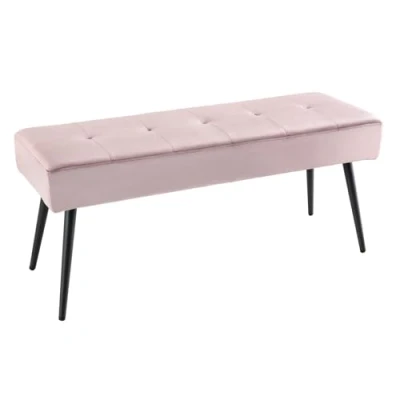 Abbildung von riess ambiente Sitzbank BOUTIQUE 100cm rosa / schwarz (Einzelartikel, 1 St), Wohnzimmer · Samt Metall Esszimmer· Flur Schlafzimmer