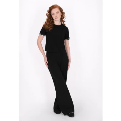 Abbildung von Dreimaster Tshirt print, Damen, Größe: 34, Black