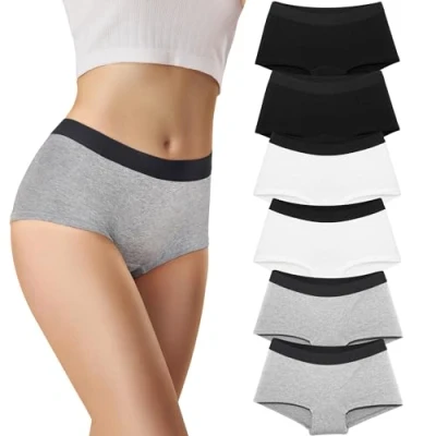 Abbildung von Libella 6er Pack Damen Panties Hipsters Boxershorts Frauen mit Atmungsaktive Pantys Baumwolle Weicher dehnbarer Bund Bequeme Unterwäsche Hotpants BWG M