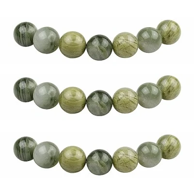 Abbildung von MJDCB Perlen zum Auffädeln 10mm 35 stück Grasgrün Jade Halbedelsteine mit Loch Natürliche Lose Runde Steinperlen für Herstellung Schmuck Armbänder Halsketten