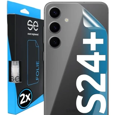 Abbildung von smart engineered [2 STK.] 3D Schutzfolie für die Rückseite kompatibel mit Samsung Galaxy S24 Plus, transparenter, selbstheilender Schutz vor Schmutz und Kratzern, Backcover, Alt. Schutzglas