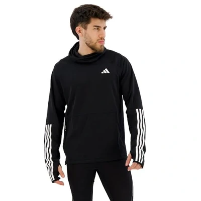 Abbildung von adidas Performance OWN THE RUN 3STRIPES Kapuzenpullover, Herren, Größe: XS, Black