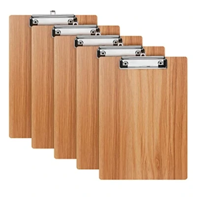 Abbildung von Klemmbrett Holz A4,5 Stück Schreibbrett Klemmbretter mit Metalklemme, Schreibplatte Clipboard Zwischenablage