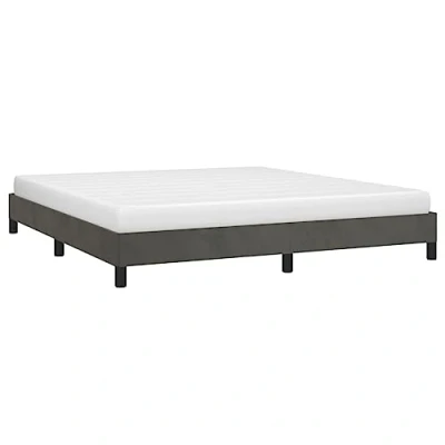 Abbildung von vidaXL Polsterbett, Bett Bettgestell mit Lattenrost, Schlafzimmerbett Doppelbett Stützbeinen, Bettrahmen Schlafzimmermöbel, Dunkelgrau 160x200cm Samt