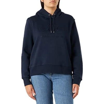 Abbildung von GANT REG Tonal Shield Kapuzenpullover, Damen, Größe: Small, Evening blue