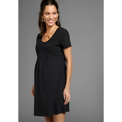 Abbildung von Neun Monate Umstandskleid &quot;Umstands Jerseykleid&quot;, Auschnitt in Wickeloptik