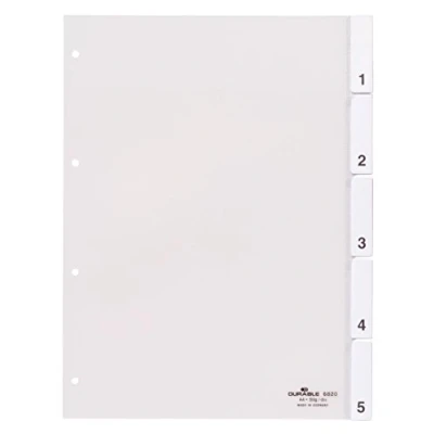 Abbildung von Durable Register A4 mit umschweißten Taben, 5tlg., 1 Stück, transparent, 682019