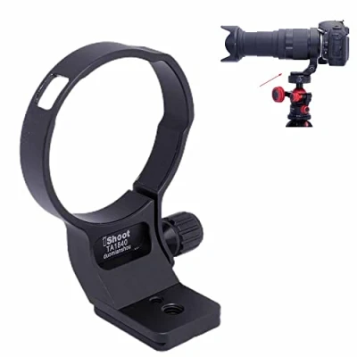 Abbildung von CNC Objektivmanschette, Stativhalterung, kompatibel mit Tamron 18400 mm f/3.56.3 Di II VC HLD B028 (EF/F Halterung), Objektivstützhalterung, Unterseite ist Arca Swiss Fit Schnellwechselplatte