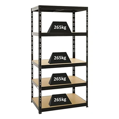 Abbildung von PROREGAL Schwerlastregal Tiger Schwarz 180x90x60cm für Gesamtlast 1365kg Kellerregal, Steckregal, Garagenregal, Lagerregal