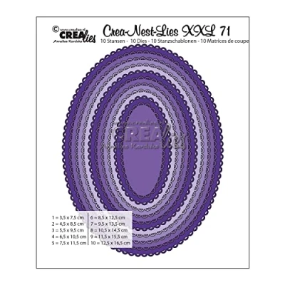 Abbildung von Crealies Crea Nest Lies XXL Stanzschablone no.71 Oval
