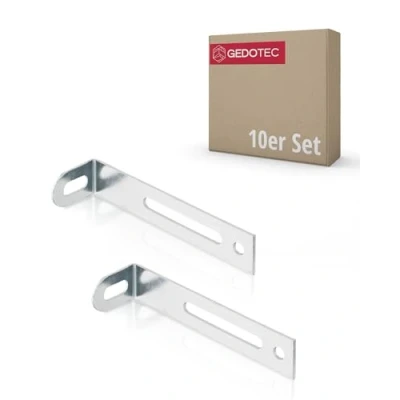 Abbildung von Gedotec Wand Befestigung mit Kipp Sicherung zur von Möbel &amp; Schränke Anschraubwinkel zum Schrauben H7901 Stahl verzinkt 77 x 21 15 mm 10 Stück Winkel Verbinder Langloch
