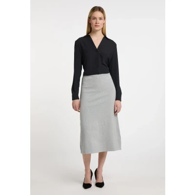 Abbildung von DREIMASTER Klassik Women&#039;s Rock M/L / Grau Melange 50% Viscose 28% Polyester 22% Nylon