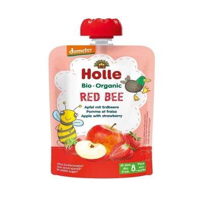 Abbildung von Fruchtpüree mit Äpfeln und Erdbeeren, 100 g, Holle