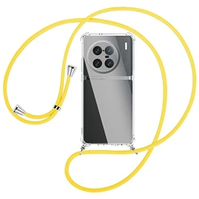 Abbildung von mtb more energy® Handykette kompatibel mit vivo X90 Pro Plus Banana Gelb Smartphone Hülle zum Umhängen Anti Shock Full TPU Case
