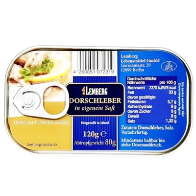 Abbildung von Lemberg Dorschleber im eigenen Saft 12er Pack (12 x 120g)
