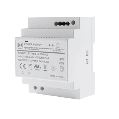 Abbildung von SeKi Hutschienen Netzteil H 100 12 12V 7,1A 85W DIN Rail Schienen Netzteil, 85 Watt (7,1A)