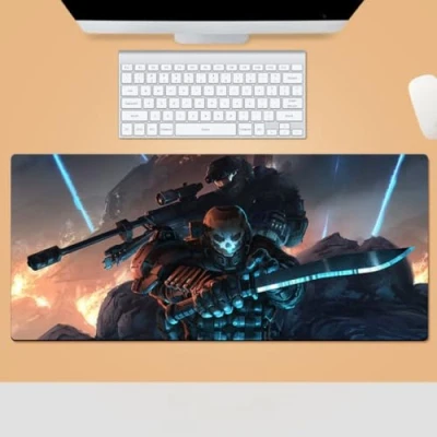 Abbildung von Halo Gaming Mauspad, verlängertes XXL glatte Oberfläche, genähte Kanten, rutschfeste Gummiunterseite, Büro, Computer, Laptop, Tastatur, Mauspad (H8)