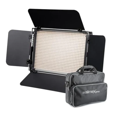 Abbildung von Walimex pro dimmbare LED Flächenleuchte Niova 900 Plus Bi Color + Akku Slots I Videoleuchte &amp; Fotolicht 54W, 3200 5600K, 6.300LM Studiolicht mobiles Dauerlicht Streaming Licht Fernbedienung