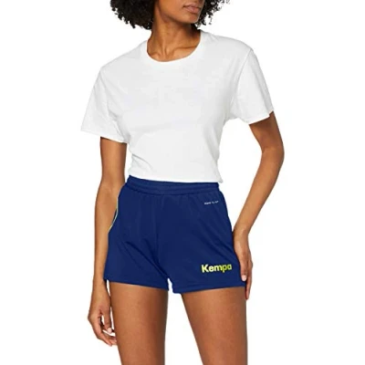 Abbildung von Kempa Damen Curve Shorts, deep blau/Fluo gelb, 2XL