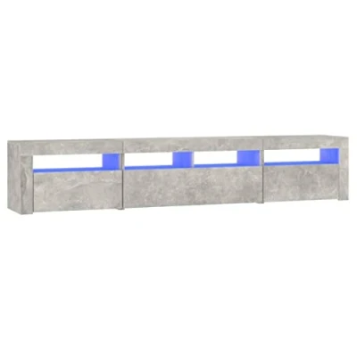 Abbildung von vidaXL TV Schrank mit LED Leuchten Lowboard Möbel Tisch Board Sideboard Fernsehtisch Fernsehschrank HiFi Betongrau 210x35x40cm