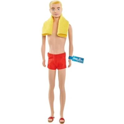 Abbildung von Barbie GTJ89 Signature Ken 60th Anniversary, Neuauflage der Originalpuppe (ca. 30 cm groß) mit Silkstone Körper und Armband, für erwachsene Sammler