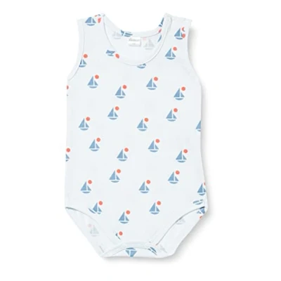 Abbildung von Pinokio Baby Jungen Bodysuit Long Sleeve Underwear, Blue Sailboats Sailor, 68 EU
