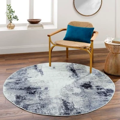 Abbildung von Surya Teppich &quot;Abstract&quot;, rund, Modern Marmor Design, Wohnzimmerteppich, Schlafzimmer