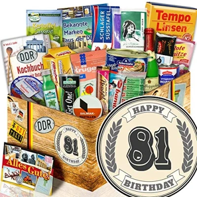 Abbildung von 81. Geburtstagsgeschenk/DDR Spezialitäten/Geschenke 81 Geburtstag Mann