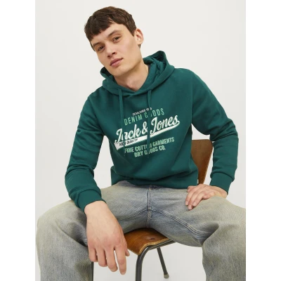 Abbildung von Jack &amp; Jones LOGO Kapuzenpullover, Herren, Größe: Medium, Deep teal
