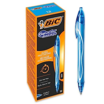 Abbildung von BIC Gel ocity 964776 Quick Dry Gelschreiber, mittlere Spitze (0,7 mm), Türkis, Box mit 12 Stück, einziehbarer Stift ultraschnell trocknender Tinte