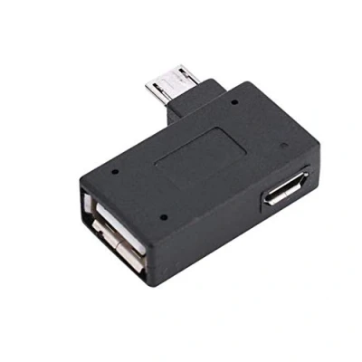 Abbildung von OTG Adapter, 90* R Winkel USB Port Micro Kabel kompatibel mit Firestick 2nd Gen, 3rd Gen und 4K, Android Smartphones, Tablets, Rii, Logitech Keyboards, SNES, NES