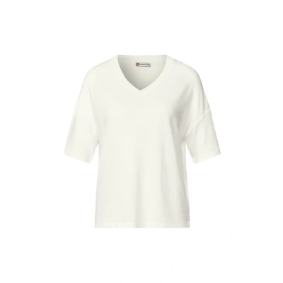 Abbildung von Street One LOOK Vneck Tshirt basic, Damen, Größe: 42, Weiß
