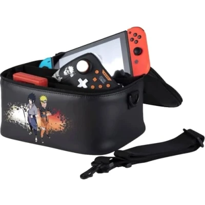 Abbildung von Konix Naruto Shippuden Schutz und Transporttasche Lunch Bag für Nintendo Switch, Switch Lite OLED Sasuke Motiv