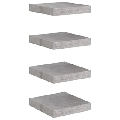 Abbildung von vidaXL Schweberegale 4 Stk. Betongrau 23x23,5x3,8 cm MDF