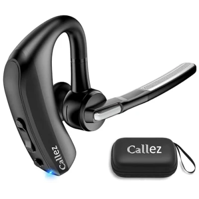 Abbildung von Callez Bluetooth Headset Handy für iPhone Samsung, Kabellos Kopfhörer Freisprech V5.0 mit CVC8.0 Dual Mikrofon ENC Noise Cancelling Autofahren Business Büro Arbeit