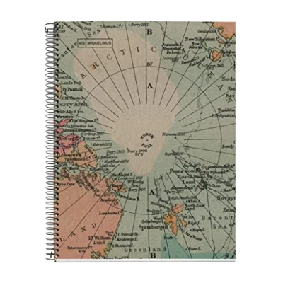 Abbildung von MIQUELRIUS Notizbuch, 100 % recycelt, 1 farbiger Streifen, A4, 80 Blatt Querformat, Papier g, 4 Löcher, Einband aus recyceltem Karton, Design Ecomaps