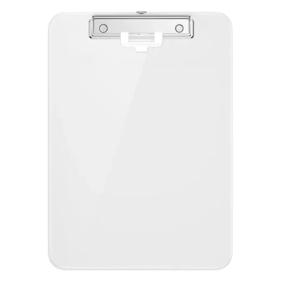 Abbildung von Hnogri Kunststoff Klemmbrett, Standard A4 Letter Size Klemmbretter für Studenten, Büro und Frauen, Zwischenablage mit Stifthalter Low Profile Clip, Größe 12,5 x 9 Zoll, (Weiß)