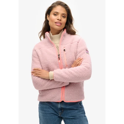Abbildung von Superdry FULL ZIP Fleecejacke, Damen, Größe: 44, Pink