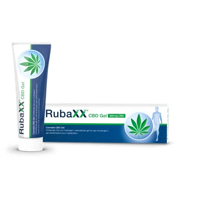 Abbildung von RubaXX Cannabis CBD Gel Kühlend mit ca. 900 mg Menthol &amp; Minzöl für beanspruchte Muskeln z.B. in Rücken, Schultern oder Beinen 180 ml