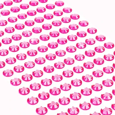 Abbildung von Movoja Pinke Strasssteine runde Glitzersteine 220 Stück 8 mm selbstklebend zum Verzieren und Basteln Schmucksteine aufkleben Steinchen Dekosteine Bastelsteine Pink