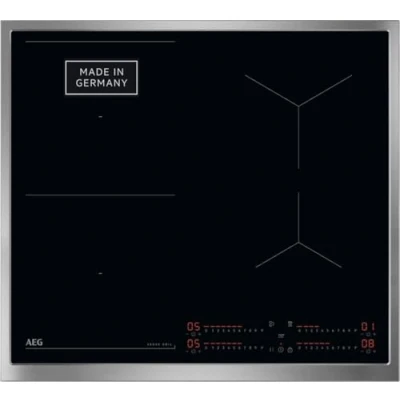 Abbildung von AEG Induktionskochfeld autark 60cm Made in Germany 4 Flex Zonen mit SenseBoil verhindert Überkochen Bridge (Kombination 2er Zonen) Powerfunktion SuperFlat Rahmen Timer Touch TO64IB0FXB