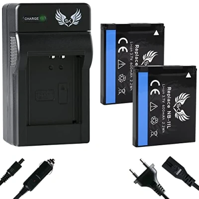 Abbildung von 2X SK Akku Ersatz für Canon NB 11L / 11LH 600mAh + Charger IXUS 170 180 185 190 275 HS 285 // PowerShot SX420 is SX430 SX432 A4050